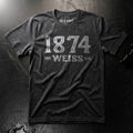 WEISS 1874 Vault t-shirt with Houdini-inspired front typography and centered WL&K monogram on the back